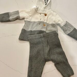 Cozy Gray and White Baby Hoodie Set